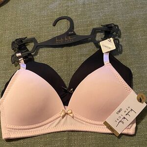 Nicole Miller Blush and Black Bra Girls 2Pack